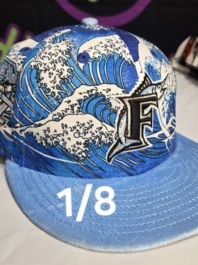 New Era 7 1/8 - Myfitted Elite Series - The Great Wave Florida Marlins